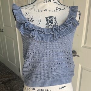 NWOT 7 for all mankind Ruffled Knit Top